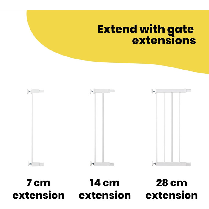 Ворота захисні Safety 1st Auto Close, Treppenschutzgitter без свердління, 73–80 см (розширюється до 136 см), автоматичне закривання, відкривання однією рукою, двостороння фіксація, білий (SecureTech)