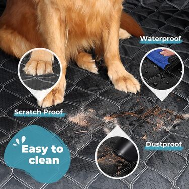 Захист для багажника авто: килимок для собак KYG, водовідштовхувальний, антикіготкові бортики, 215x110 см, чорний