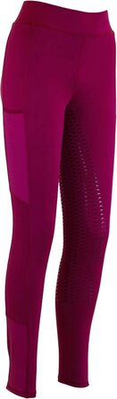 Лазура - Рідлегінги для жінок та дівчаток Emilia | Повний силіконовий покрив | Рідлегінги з 2 бічними кишенями для телефону | Рідлегінги в п'яти кольорах | Розміри 116-176 та 34-46, колір: Cranberry