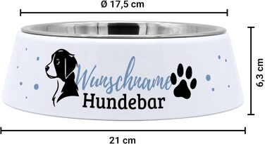 Миска для корму з іменем для собак PrintPlanet® - персоналізована з власним дизайном (Layout 8)