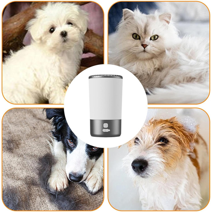 Автоматичний очищувач лап для собак та котів Huayeex | Електричний пристрій для чищення лап домашніх тварин | Чорний/Білий