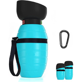 Портативна пляшка для води для собак, 2-в-1, складана, 500/650 мл, виточна, годівниця для води та їжі для собак, для прогулянок на вулиці