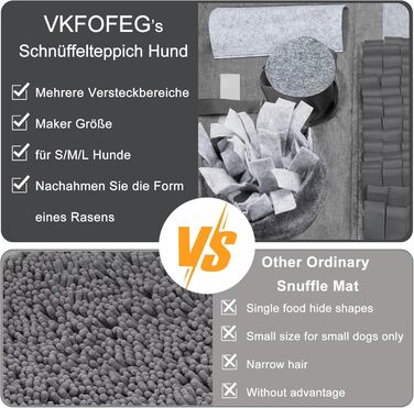 Килимок для собак, 66x42 см [10 VERSTECKE] Інтерактивна іграшка-головоломка, міцний килимок для носа, миється, тренувальний килимок, іграшка для собак будь-якого розміру (сірий)