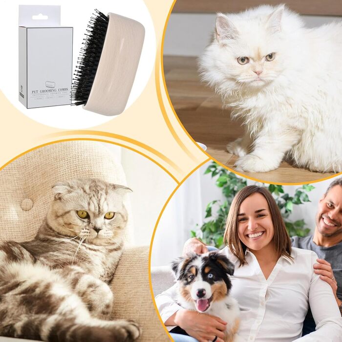 Професійна щітка для вичісування шерсті котів та собак, для догляду за довгошерстими тваринами, цуценятами та кошенятами, для щоденного використання, підходить для вулиці, рекомендована ветеринарами, біла
