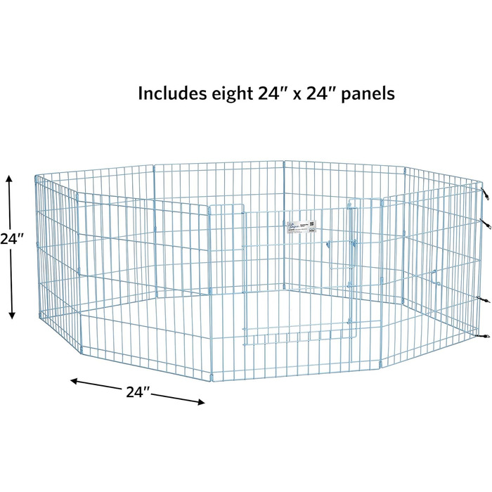 Вольєр для собак Midwest Homes for Pets 542-30, металевий, розкладний, з дверцятами, 61 x 76 см, золотисто-цинкований, 157 x 157 x 61 см