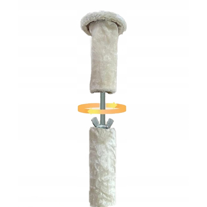 Стельовий дряпак для котів: високий стовпчик-дряпалка з лежаком