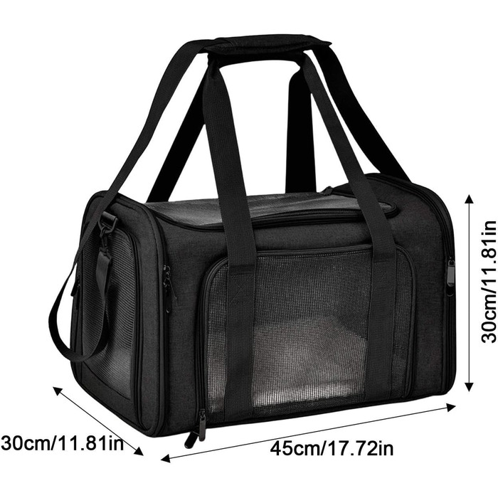 Складана переноска для собак Small - чорна | Підходить для котів та собак середніх та малих порід