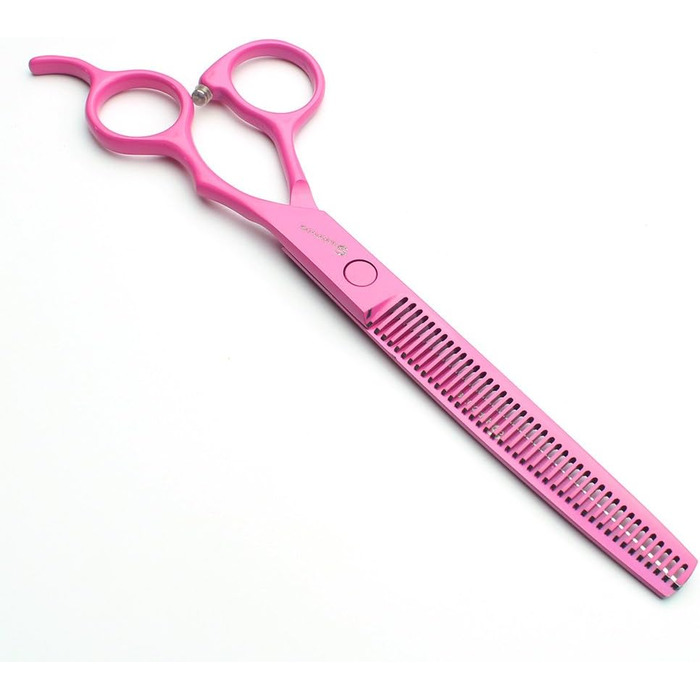 Професійні ножиці для грумінгу собак 7/7.5 дюймів (2 шт.) з розріджувачем, Японія, 440C сталь, рожеві