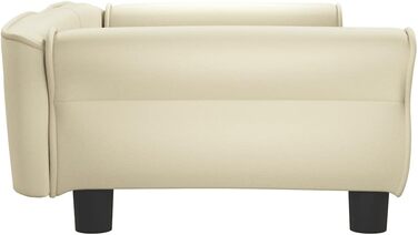 Лягушка для собак, м'яка подушка, диван-софа для маленьких собак, котів, штучна шкіра, 95x55x30 см, кремовий колір