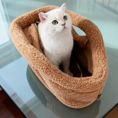 Транспортна сумка для котів та собак - водонепроникна сумка-переноска для тварин, з безпечним кріпленням, для маленьких та середніх порід, коричнева