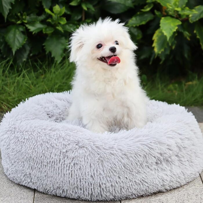 Кругле ліжко для собак та котів середнього та великого розміру, 70x70 см, сіре, MDDK