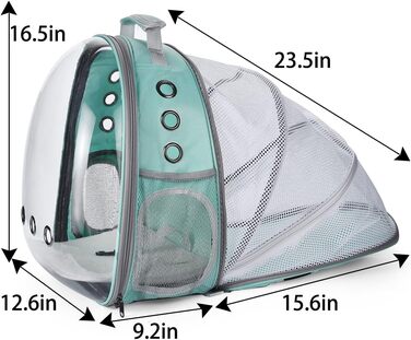 Рюкзак для тварин YUDOXN: переноска для собак та котів. Транспортний рюкзак Bean Green з подовженою спинкою