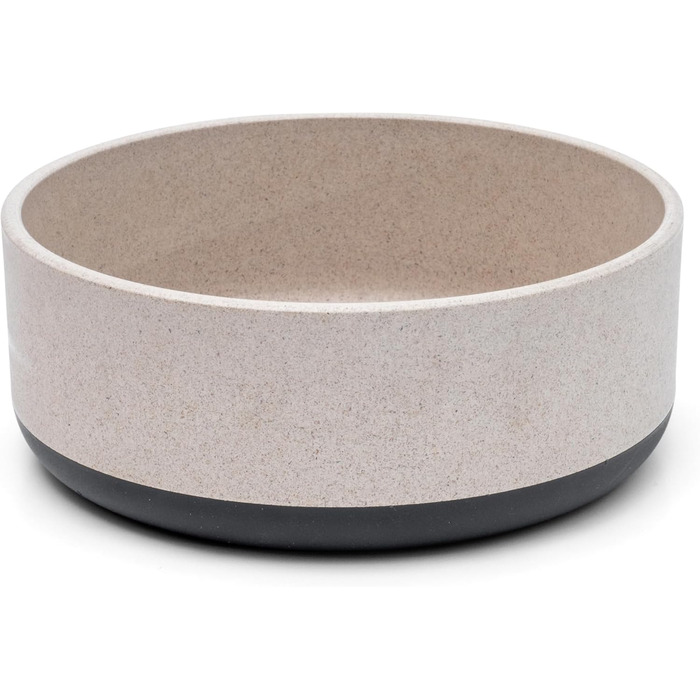 Миска для собак Titan Fuzzl з бамбука та гуми, 22 см, з антиковзким дном, сіра, екологічна, антибактеріальна, міцна, нетоксична, велика, 2.5 л