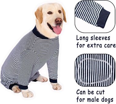 Тіло для собак після операції: захисний одяг для великих та середніх собак (2XL, темно-синій)