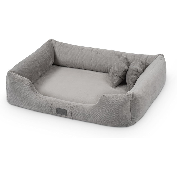 Ортопедичне ліжко для собак Candy, середнього та малого розміру - м'яке, зручне, з антиковзаючою основою, зносостійке, міцне (90x70 см, сірий)