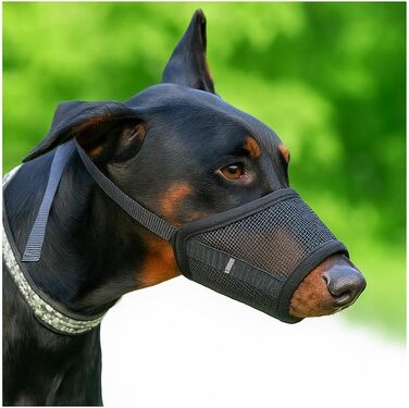 Майорчик для собак великих порід Flintstone – м'який майорчик з Air Mesh | дихаючий намордник для собак | намордник від укусів та ковтання | безшумний намордник для собак, 22.9 см
