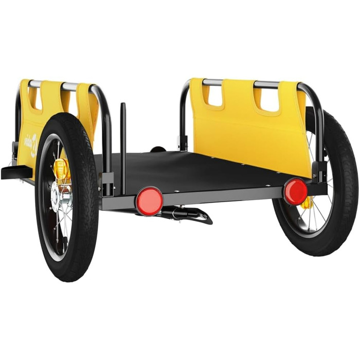 Причіп для собак, причіп-транспортер для домашніх тварин, велосипедний причіп, жовтий, Oxford, для покупок, відпочинку, велопоїздок