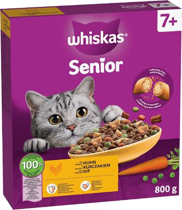 Сухий корм для дорослих котів Whiskas з куркою, 3.8 кг (набір з 5 пачок по 800 г)