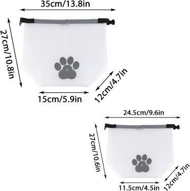 Сумка для зберігання корму для тварин, 2 шт., складна, BPA-free, харчова, прозора - для подорожей, кемпінгу, перевезення корму