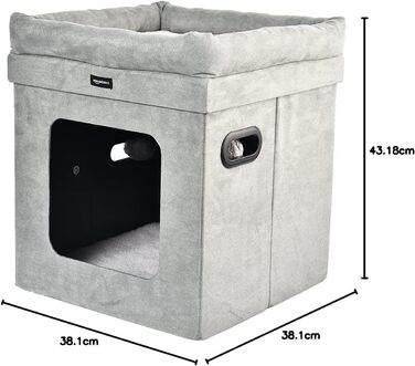 Складаний будиночок для котів Amazon Basics, 38x38x43 см, сірий