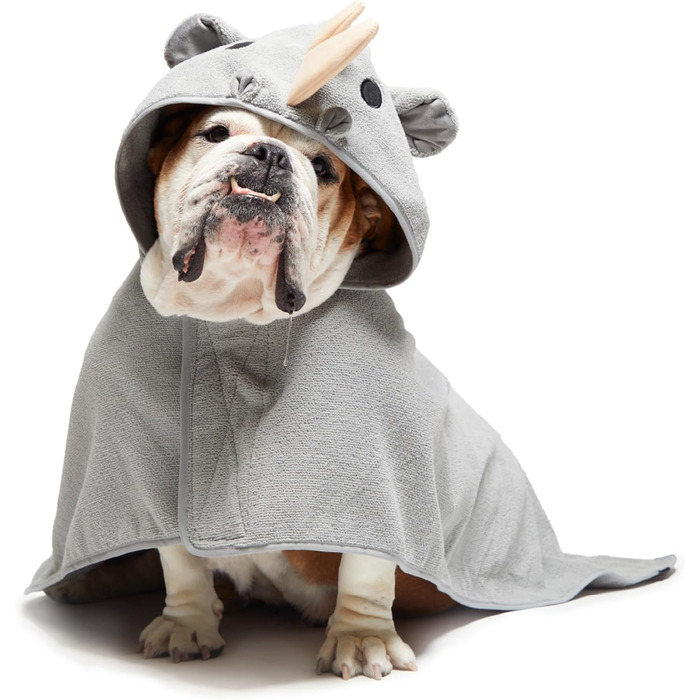Рушник для собак BarkBox – халат, швидковисихаючий, розмір S (Носоріг, Medium)