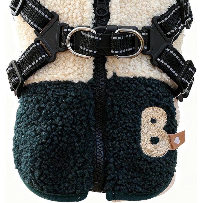 Зимовий теплий одяг для собак, водонепроникний, з підкладкою, з отвором для шлейки, для холодної погоди, для маленьких та середніх собак, зелений/білий