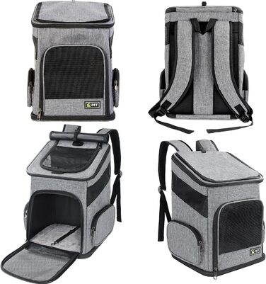 Рюкзак для кота/маленького собаки, складний, з вентиляцією та ремінцем безпеки, для подорожей та активного відпочинку