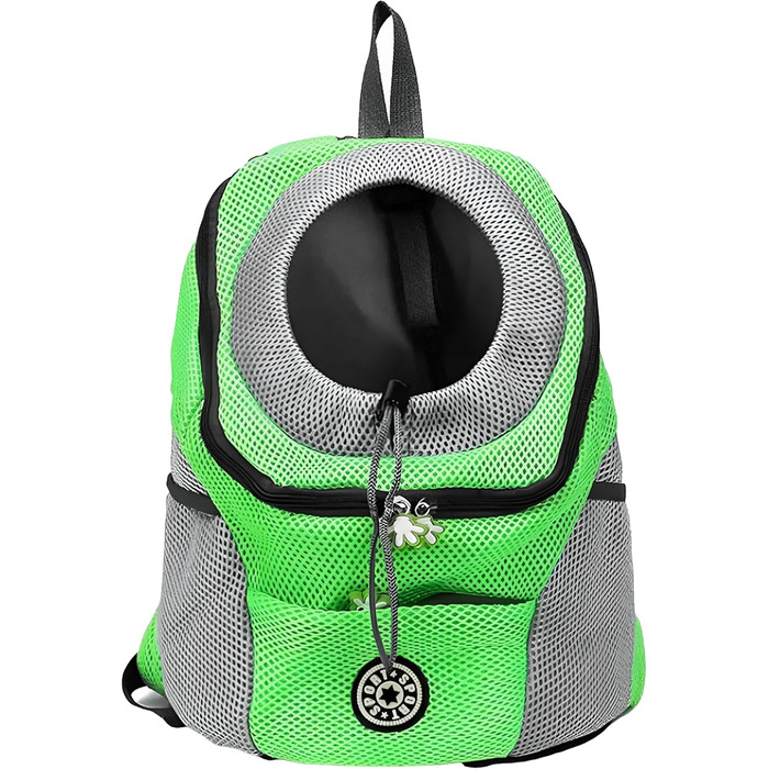 Рюкзак-переноска для собак та котів, до 10 кг, зелений, для подорожей та активного відпочинку
