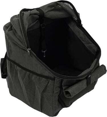 Корзина для велосипеда для собак, сіра, 7,5 кг, з ременями безпеки, дихаюча та міцна, функція рюкзака, 2 кишені