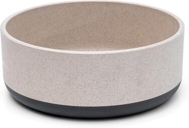 Миска для собак Titan Fuzzl з бамбука та гуми, 22 см, з антиковзким дном, сіра, екологічна, антибактеріальна, міцна, нетоксична, велика, 2.5 л