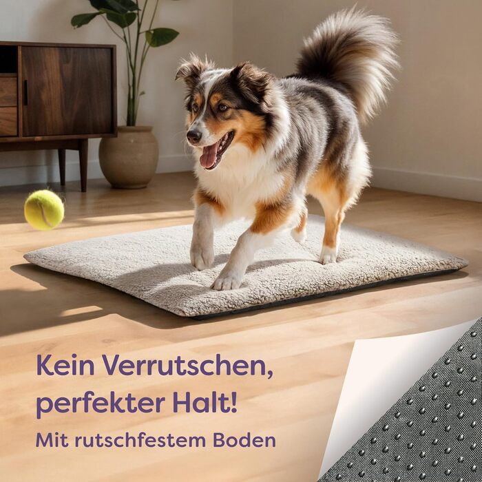 Самогріюча підстилка для собак, 90x60 см, знімний чохол, м'яка та тепла, з антиковзким покриттям (сіра)