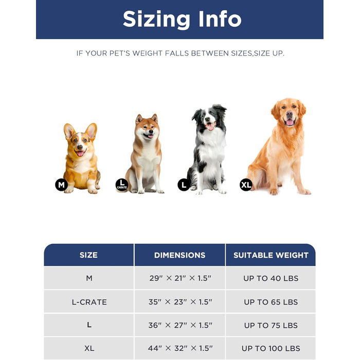 Практичне собаче ліжко для великих собак, 111.8 x 81.3 см, сіре. Зручне, м'яке, для дому та вулиці, двостороннє, з м'яким наповнювачем.