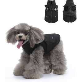 Тепла куртка для собак, 2-в-1, без тяги, для цуценят та собак середніх розмірів, чорна