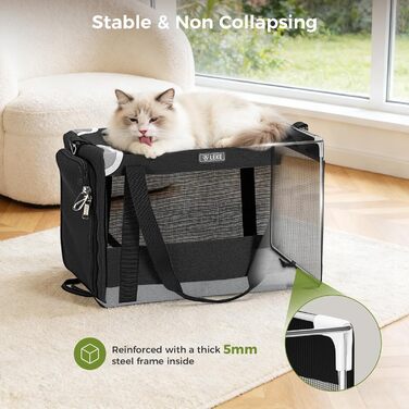 Переноска для котів та собак Lekesky Transportbox Katze, чорна, розмір L, складна