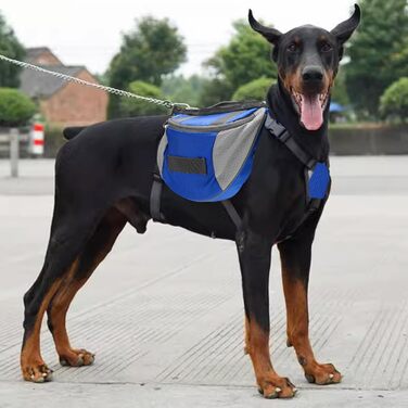 Рюкзак для собак Cyrank, набір посуду, жилет для собак, сумка для спорядження, рюкзак для собак, сумка для подорожей з відбиваючими смугами, жилет для собак Cyrank для великих собак (M)