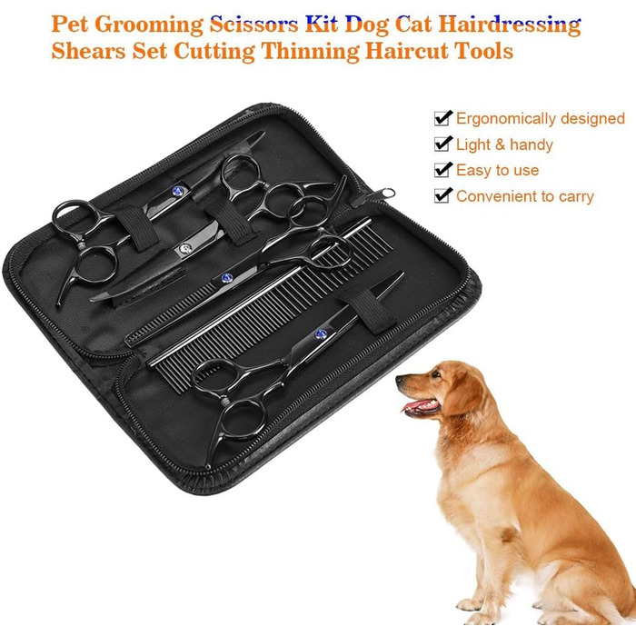 Набір тримерів для тварин зі сталі (7 шт.) - догляд за шерстю собак та котів