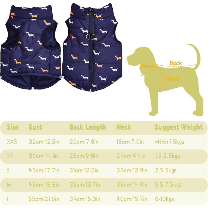 Теплий зимовий одяг для собак: куртка для маленьких собак, вітронепроникний, чорний, розмір M (S, блакитний)