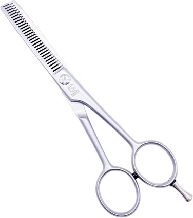 Ножиці для собак та домашніх тварин ROSTFREI, матові сатинові • Ножиці для моделювання шерсті (зубці з обох сторін) та фінішні ножиці, 1 шт.