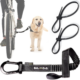 Велосипедний повідок для собак BIKE AND DOG, безінструментальне кріплення, опціональний спеціальний шлейф, 2 стрічки для велосипеда, запатентований, чорний