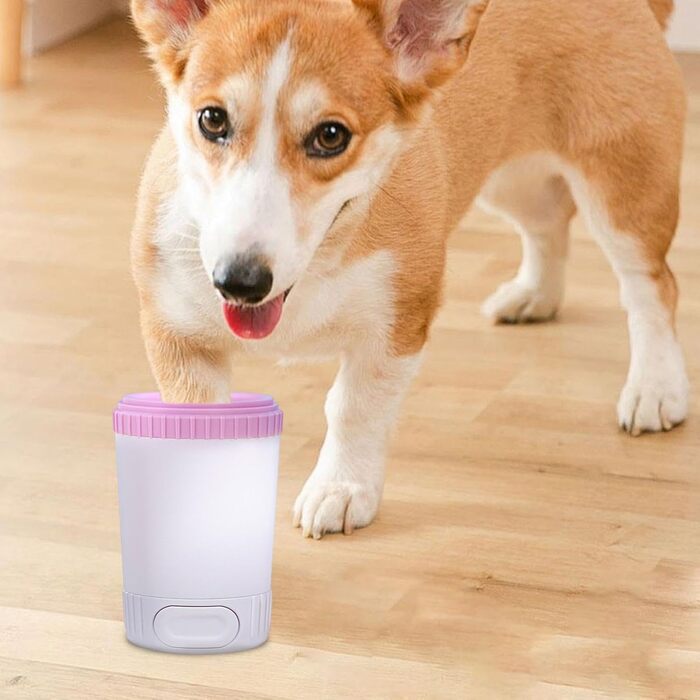 Мийка для лап собаки, портативна накладка для лап, пристрій для чищення лап, мийка для собак, чашка-мийка для лап, рожева