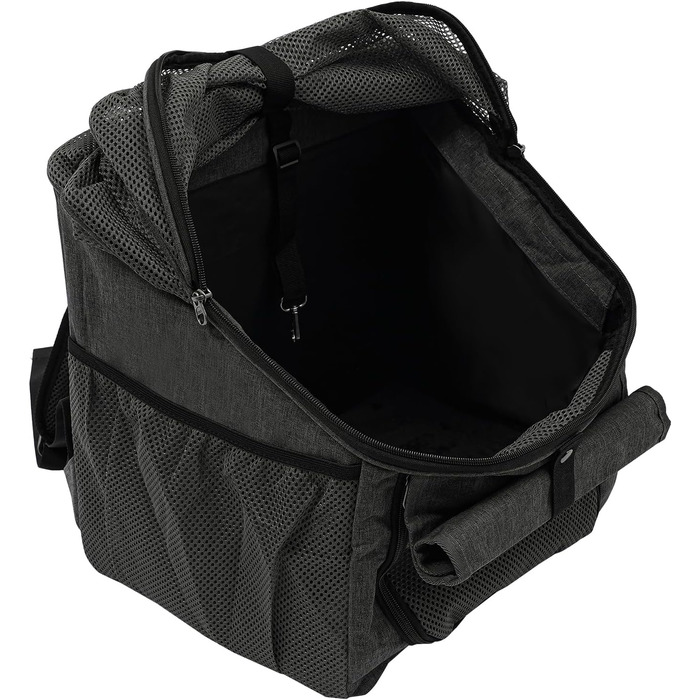 Корзина для велосипеда для собак, сіра, 7,5 кг, з ременями безпеки, дихаюча та міцна, функція рюкзака, 2 кишені