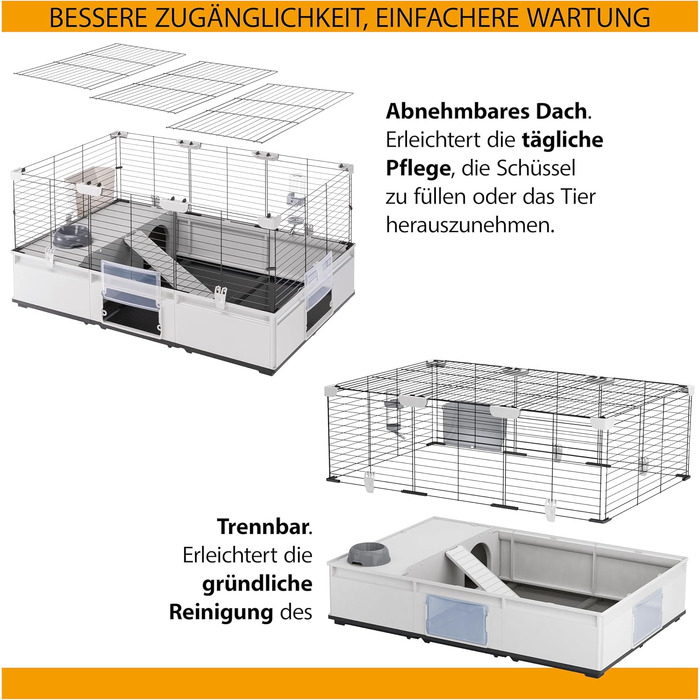 Клітка для кроликів Ferplast Modular 4 розширювана, велика з аксесуарами 179x72x56 см