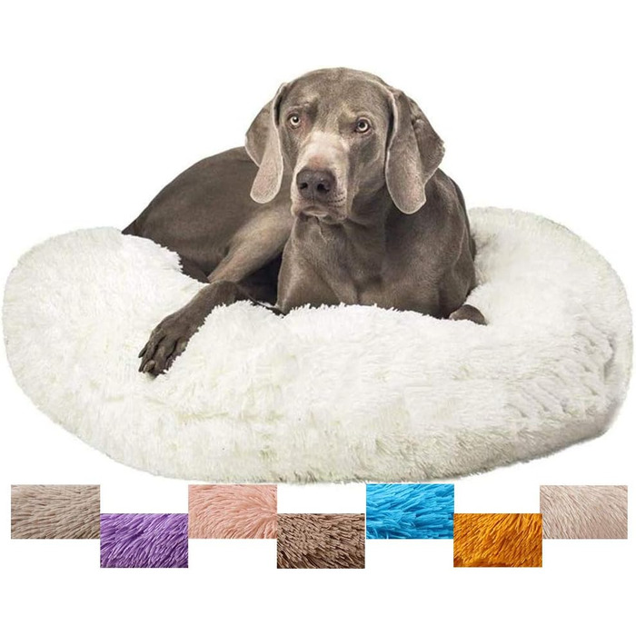 Ортопедичне ліжко для собак великих порід, м'яке плюшеве ліжко для котів та собак, біле, 60 см