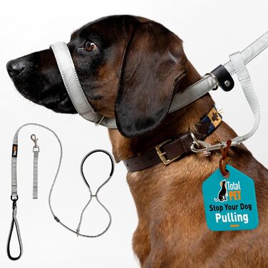 Повідок Total Pet Figur 8 для собак, плоский, з антизаплутуючим механізмом, функцією анти-тягнення, відбивною стрічкою та м'якою нашийною підкладкою, 210 см