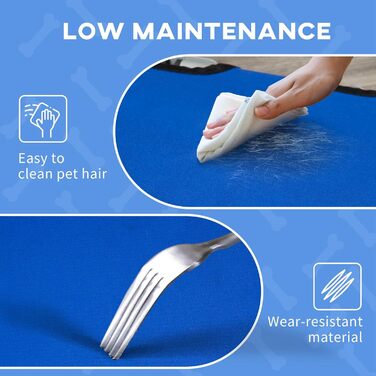 Підвищене ліжко для собак PawHut, охолоджуване, з переносною сумкою, металевий каркас, оксфордська тканина, висока щільність, 92 x 76 x 18 см, блакитне, L