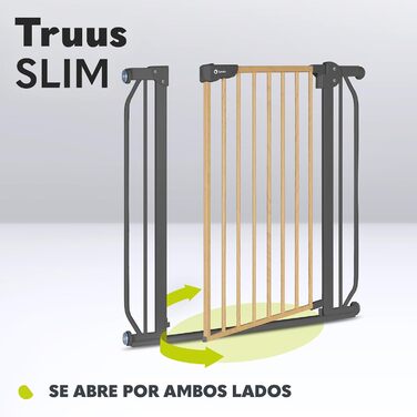 Захисні ворота LIONELO Truus Slim, регульована ширина 75-105 см, висота 77 см, двостороннє відкривання, самозамикаючі, округлені краї