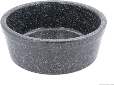Велика керамічна миска для собак 3,8 л, 28x11 см, сіра гранітна, важка, для корму і води