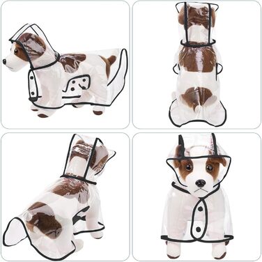 Дощовик для собак PETCUTE, чорний, PVC, з капюшоном, для середніх та великих собак (S)