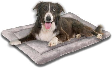 Килимок для собак MyBestBuddy, сірий, 90x70 см, XL, для великих собак, антиалергенний, неслизький, 40°C, з м'якого поліестеру