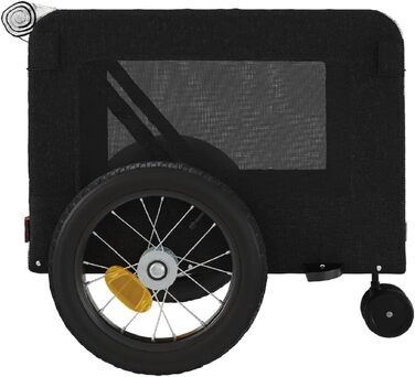 Причіп для велосипеда VidaXL для собак, чорний (120 x 54.5 x 53 см)